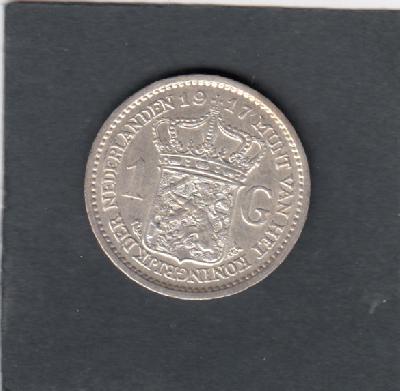 Beschrijving: 1 Gulden WILHELMINA